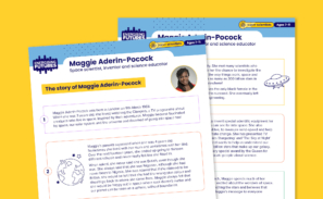 A preview of the 'Super scientists' Maggie Aderin-Pocock life story information sheet