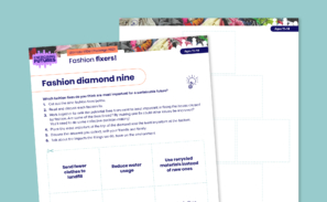 A preview of the 'Fashion fixers' diamond nine activity sheet for 11-14 year olds