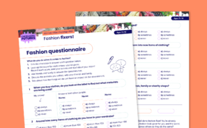 A preview of the 'Fashion fixers' Fashion questionnaire activity sheet for 11-14 year olds