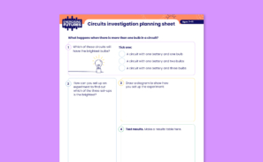 A preview of the 'Circuits investigation' planning sheet