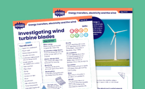 A preview of the 'Investigating wind turbine blades' information sheet