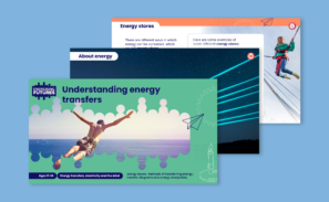 A preview of three slides from the 'Understanding energy transfers' powerpoint presentation