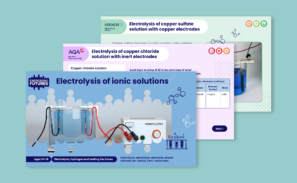 A preview of the electrolysis of ionic solutions presentations. This image shows a series of slides that are included in this presentation.