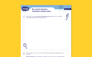 A preview of the 'Be a fossil detective' prediction activity sheet