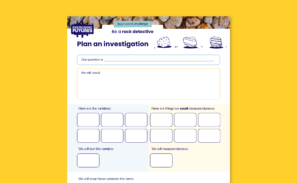 A preview of the 'Plan an investigation' activity sheet