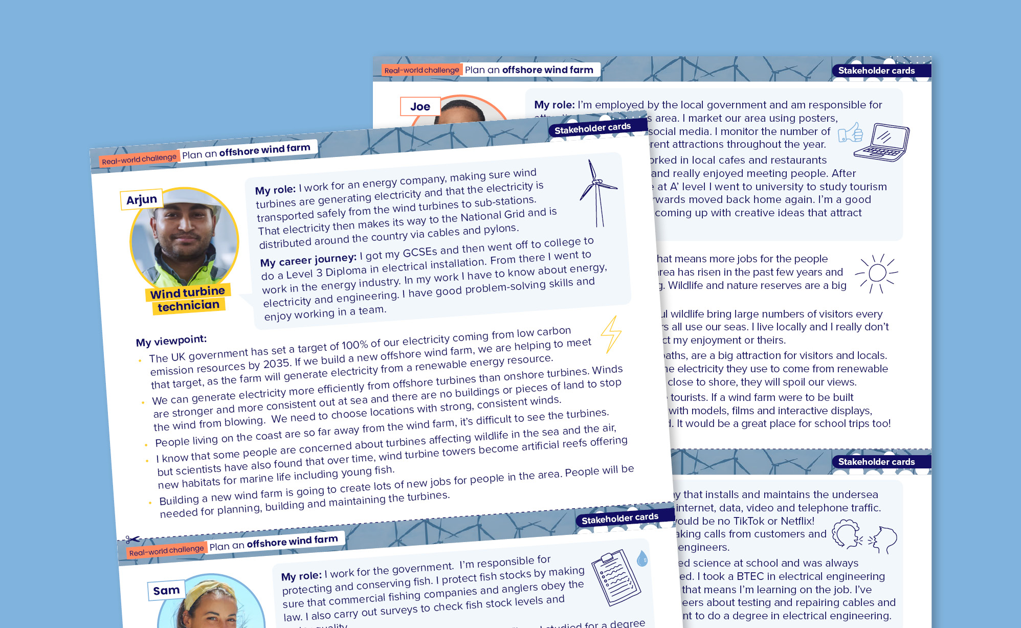 Plan a wind farm stakeholder cards | Energising Futures