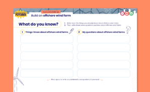 A preview of the 'Build an offshore wind farm' what do you know? worksheet