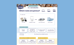 A preview of the 'Which rocks are porous?' activity sheet