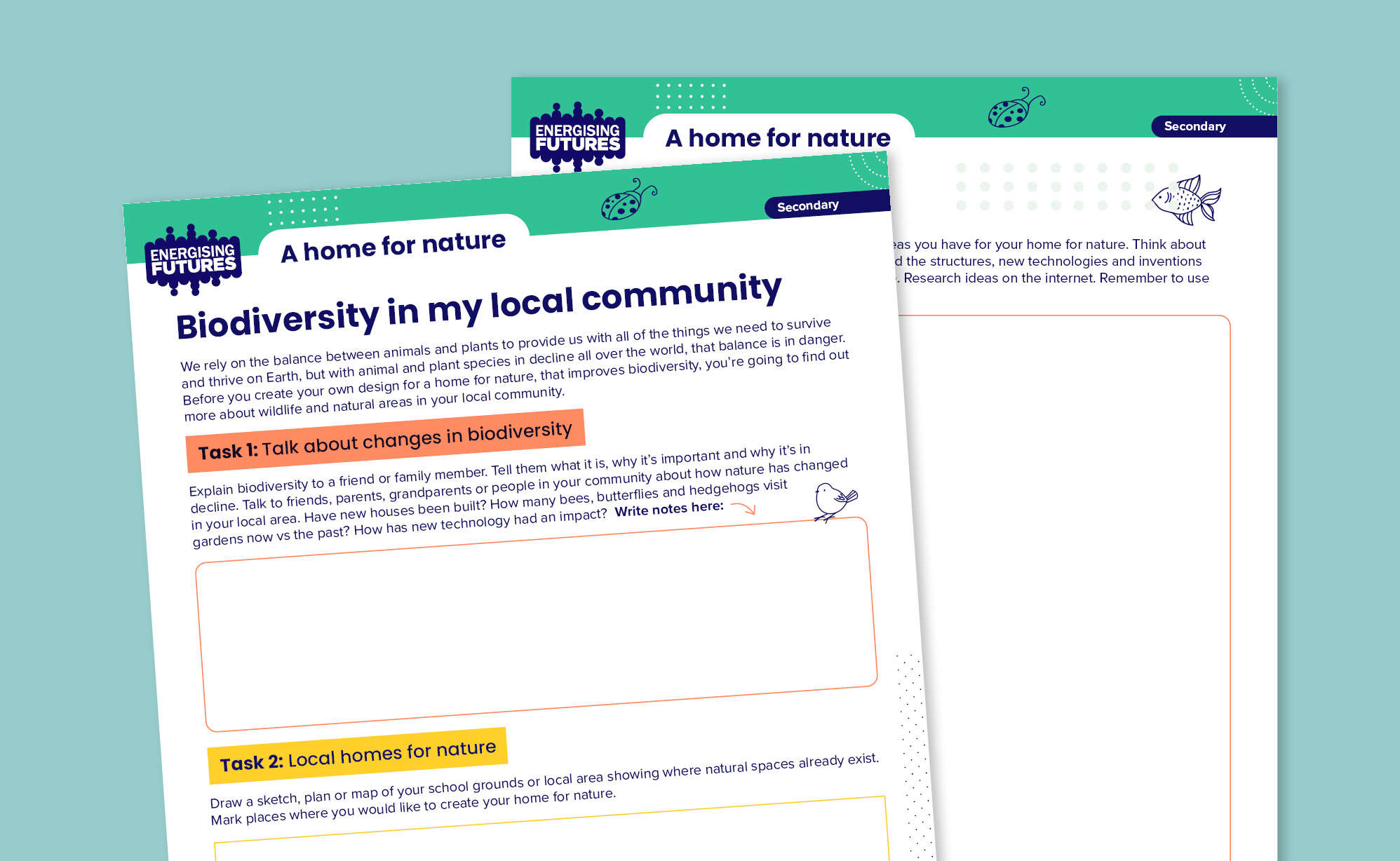 Biodiversity in my community sheet (secondary) | Energising Futures
