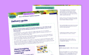 Resource image of the delivery guide. Featuring two pages of teacher facing content.