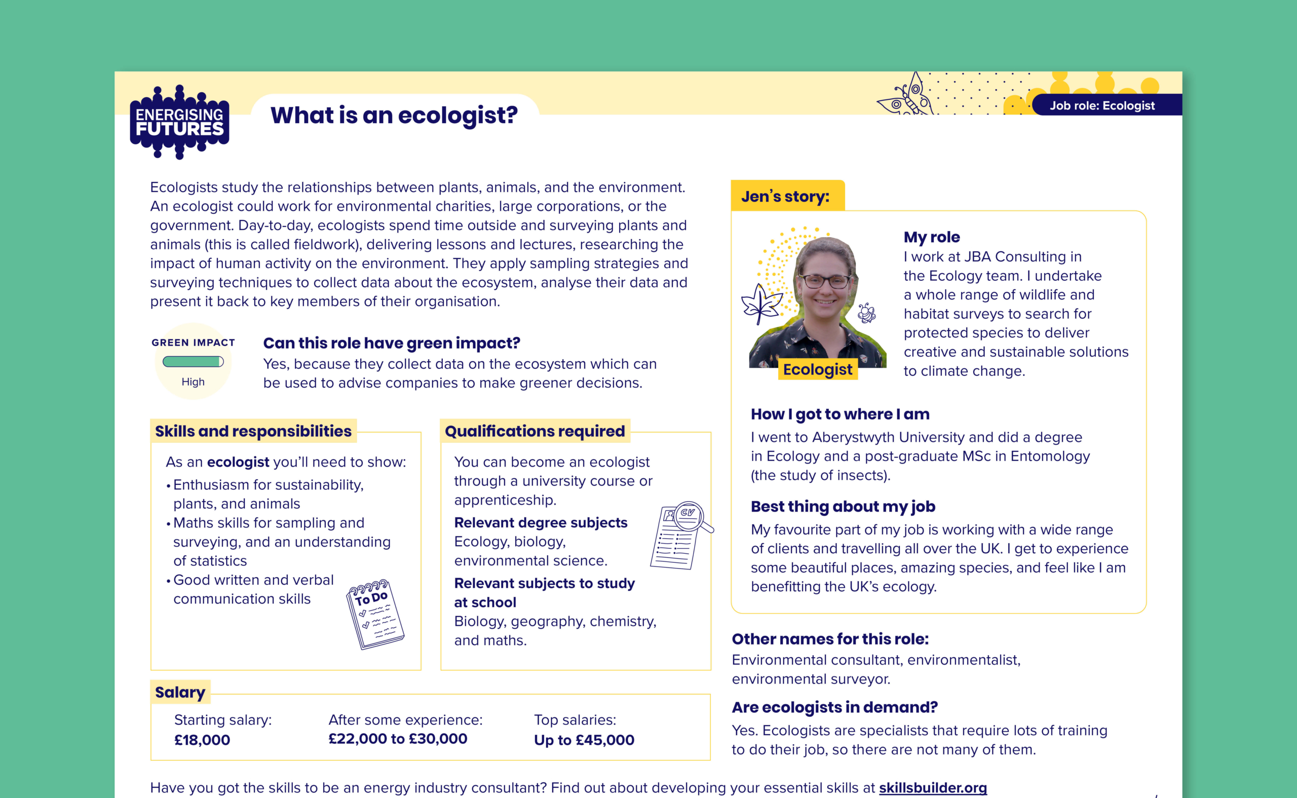 Meet an ecologist job card (secondary) Energising Futures