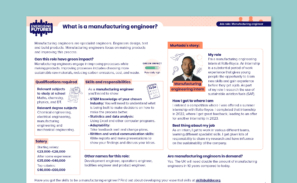 An image showing the manufacturing engineer job role card