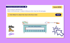 Image showcasing a page from the friction online experiment.